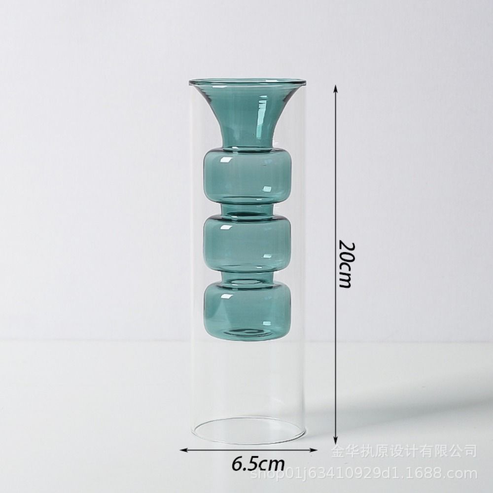 Double Glass Vase Home Decor Room Decor Modern Wedding Decoration Accessories Hydroponic Plant Glass Container Desktop Crafts