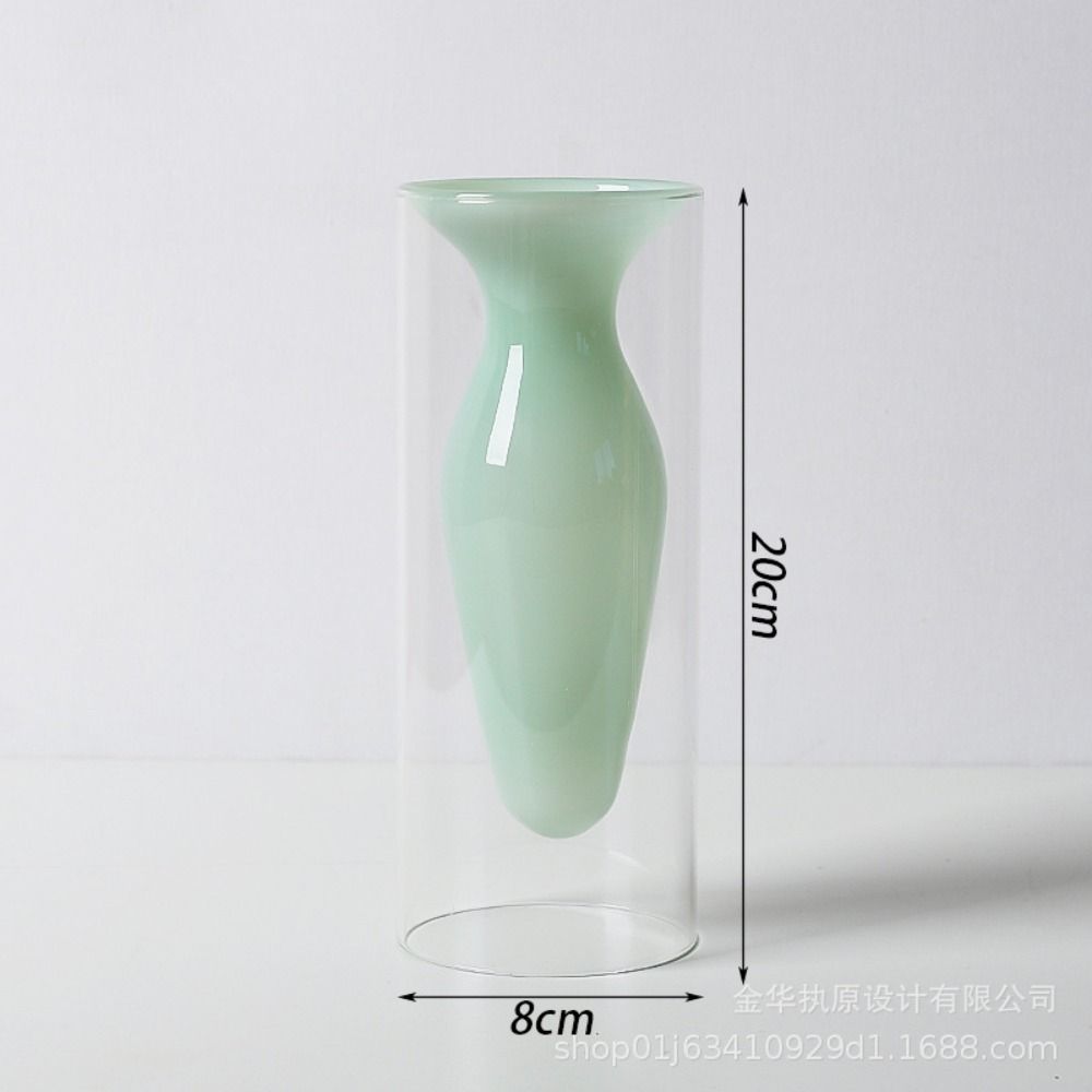 Double Glass Vase Home Decor Room Decor Modern Wedding Decoration Accessories Hydroponic Plant Glass Container Desktop Crafts