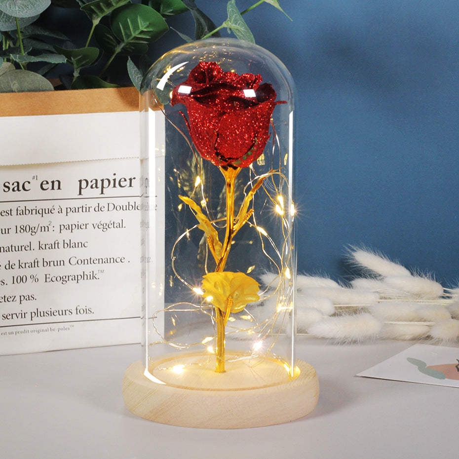 Enchanted Forever Rose Flower In Glass LED Light