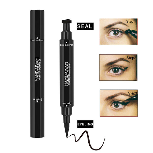 Delineador de ojos de doble cabeza Triangle Seal 2 en 1 Eyeliner 