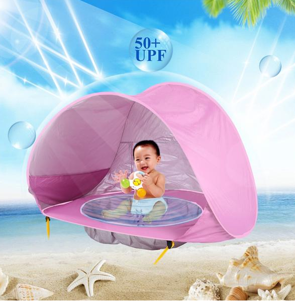 Carpa de playa para bebés, para niños, para acampar al aire libre, fácil de plegar, impermeable, toldo para el sol, carpa con protección UV 