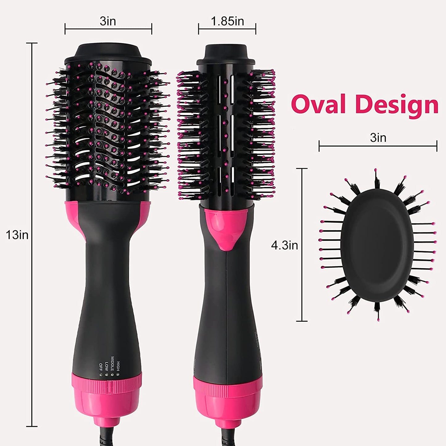 2 in 1 Multifunctional Hair Dryer & Volumizer Hair Brush Roller Rotate Comb Styling Straightening Curling Iron