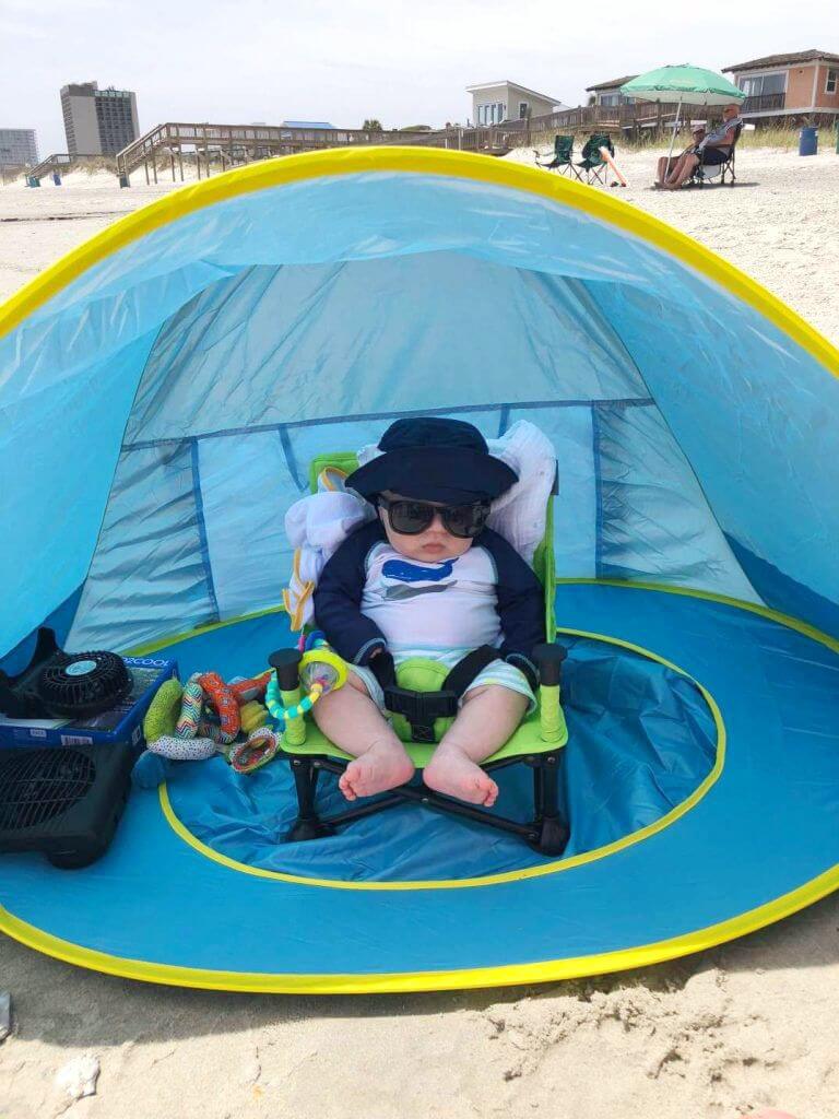 Carpa de playa para bebés, para niños, para acampar al aire libre, fácil de plegar, impermeable, toldo para el sol, carpa con protección UV 