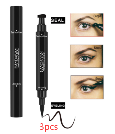 Delineador de ojos de doble cabeza Triangle Seal 2 en 1 Eyeliner 