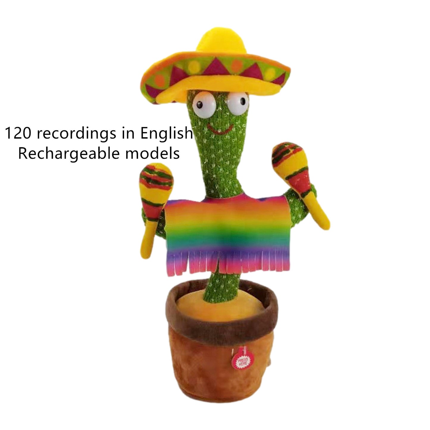 Juguete de cactus, juguete de baile de batido electrónico con la canción, juguete de educación infantil de cactus de baile 