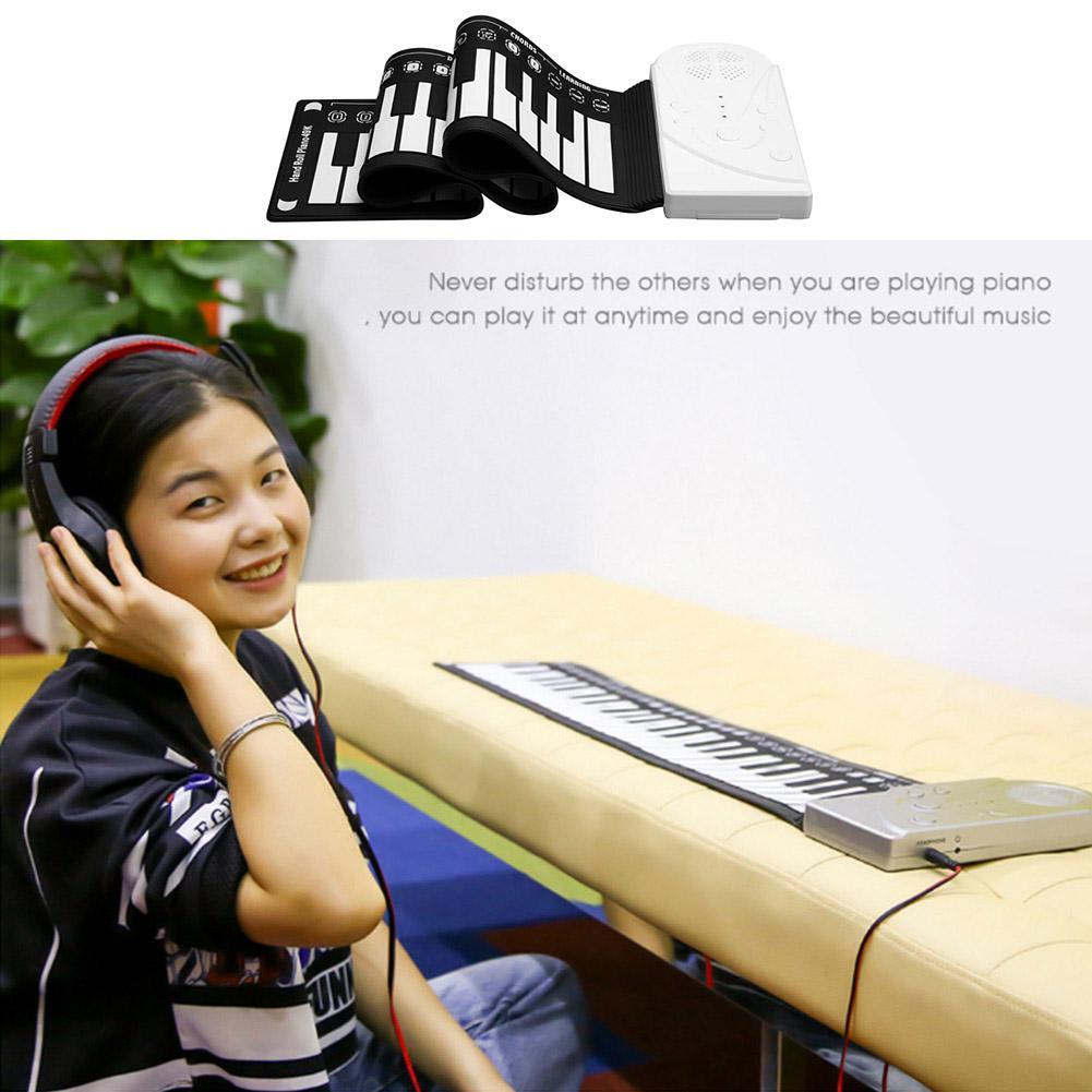 49 Keys Roll Up Piano Upgraded Portable Electronic Keyboard Hand Rolling Up Piano Plastic and Silicone Piano for Children Adult Flexible & Foldable