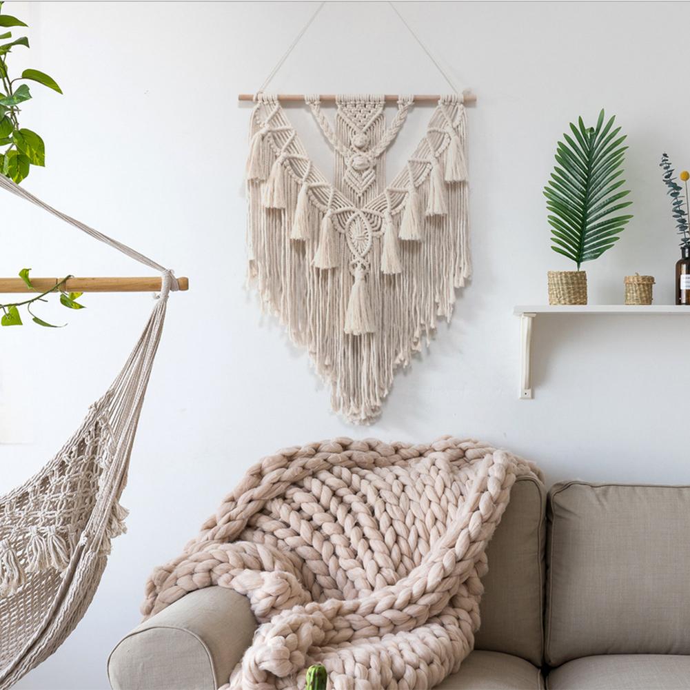 Macramé tejido a mano para colgar en la pared