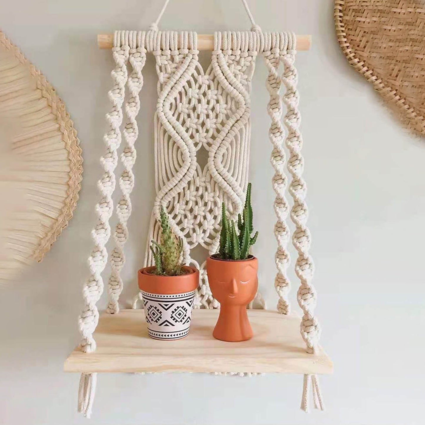 Macramé tejido a mano para colgar en la pared