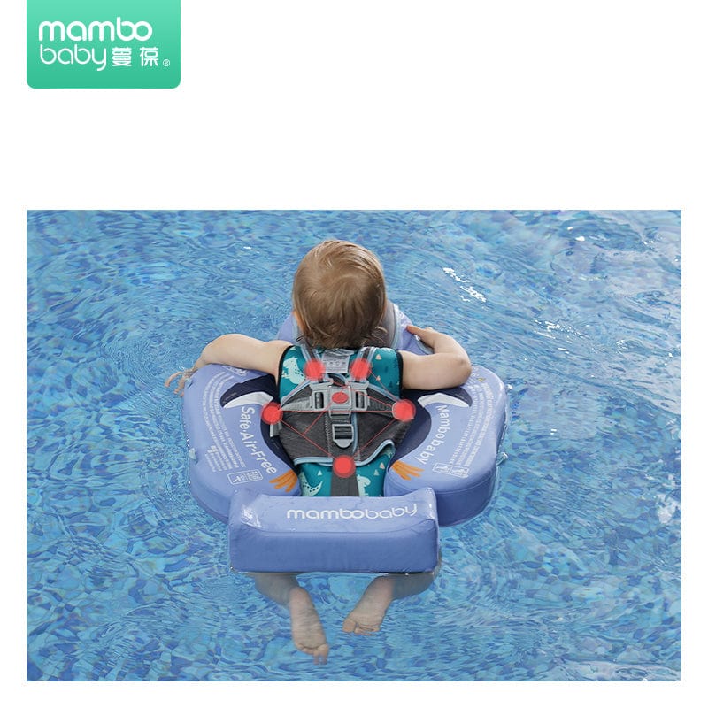 Baby Non-Inflatable Airless Float Ring With UPF50+ Canopy (2023 Deluxe Edition Swim-Trainer)