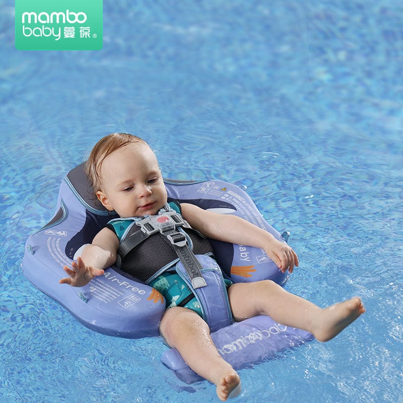 Baby Non-Inflatable Airless Float Ring With UPF50+ Canopy (2023 Deluxe Edition Swim-Trainer)