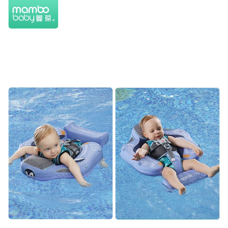 Baby Non-Inflatable Airless Float Ring With UPF50+ Canopy (2023 Deluxe Edition Swim-Trainer)