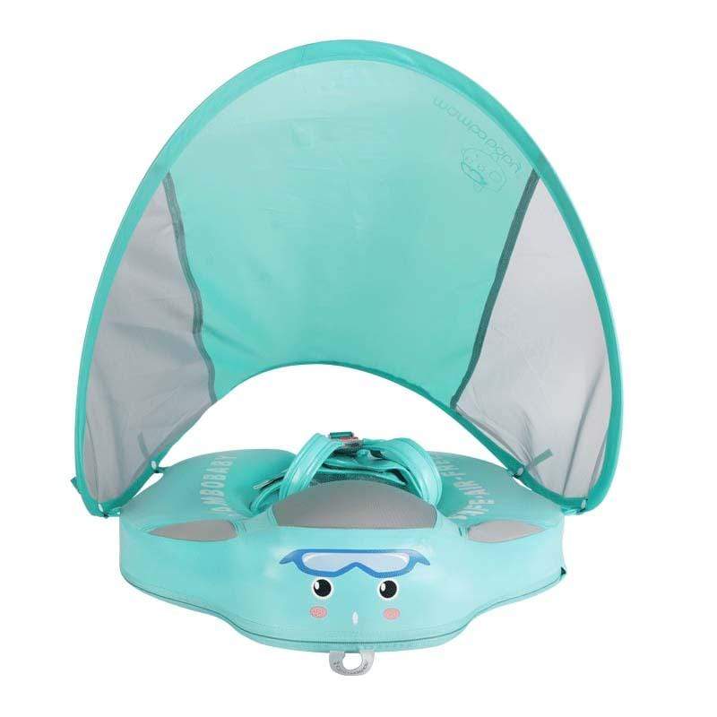 Baby Non-Inflatable Airless Float Ring With UPF50+ Canopy (2023 Deluxe Edition Swim-Trainer)